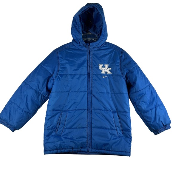 Vintage Kentucky Wildcats Jacket Puffer Hooded Youth XL NCAA Basketball Nike 90s